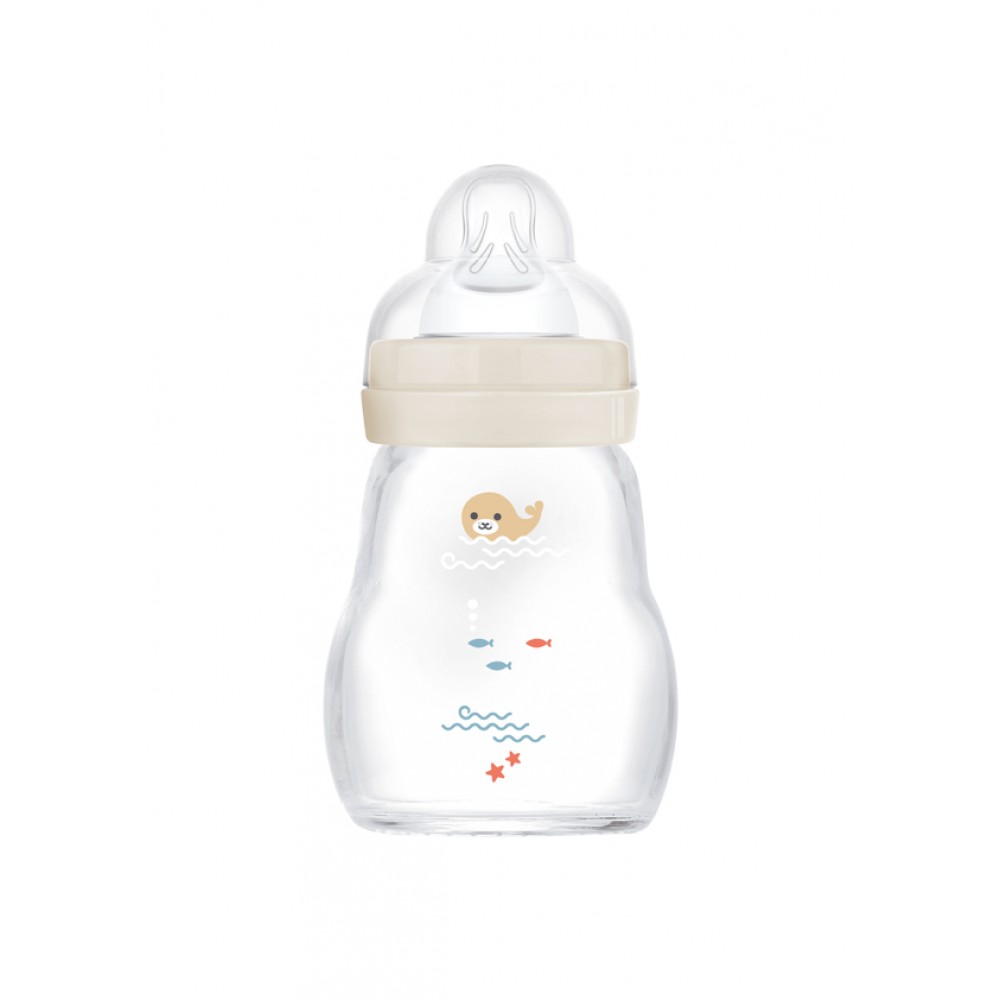 Μπιμπερό Γυάλινο Feel Good 170ml - Unisex – Κρεμ
