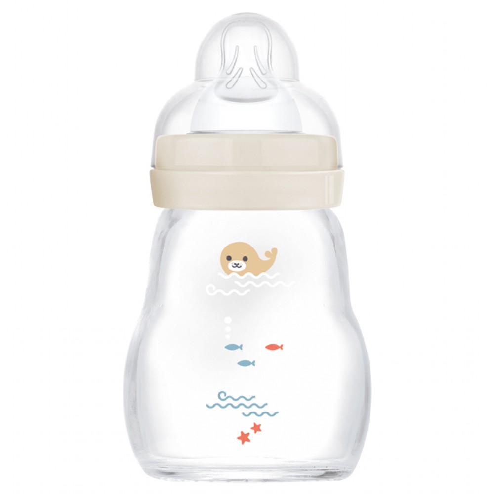 Μπιμπερό Γυάλινο Feel Good 170ml - Unisex – Κρεμ