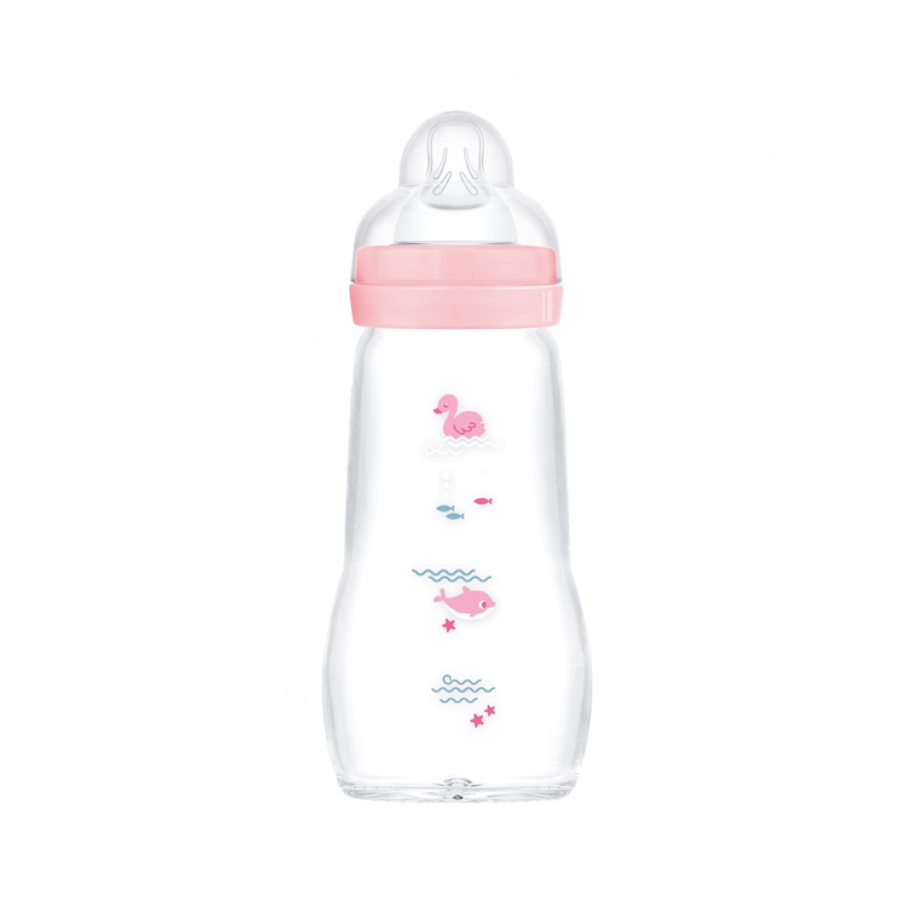 Μπιμπερό Γυάλινο Feel Good 260ml - Girl – Ροζ Μπιμπερό Γυάλινο Feel Good 260ml - Girl – Ροζ