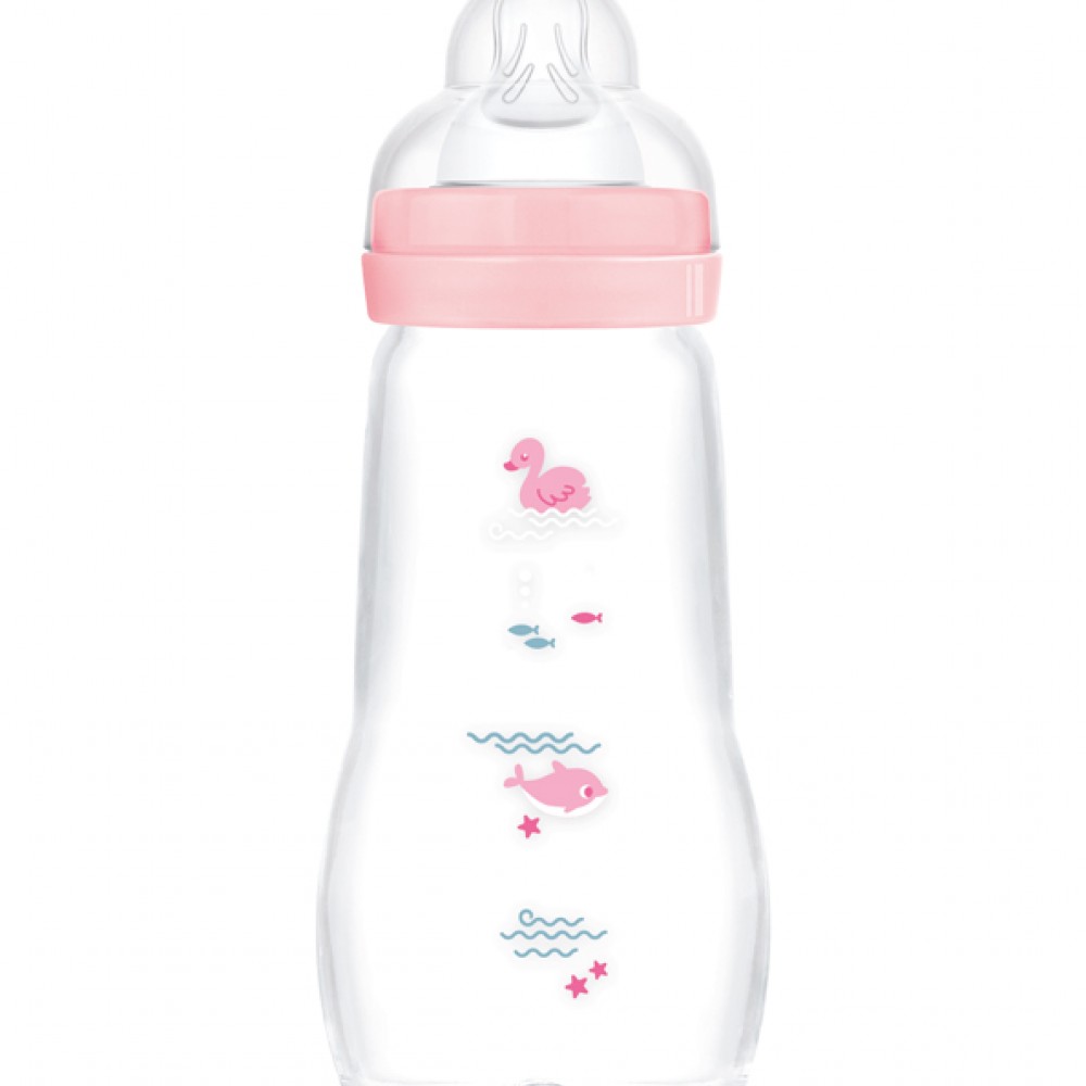 Μπιμπερό Γυάλινο Feel Good 260ml - Girl – Ροζ