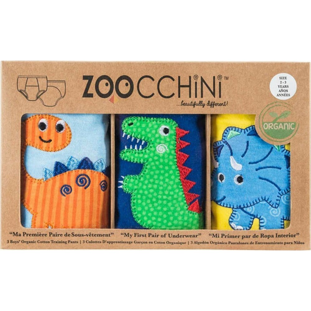 Zoocchini Εκπαιδευτικά Βρακάκια από Οργανικό Βαμβάκι  Jurassic Pals  3τμχ.